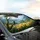 Ruby Hummingbird Orchid Mountain Landscape - Wildlife Lover Gift Car Sunshade - 6