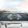 Joyful Siberian Husky Dog Cracked Stone City Skyline - Dog Lover Gift Car Sunshade - 5