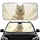 Majestic White Lion Golden Energy Swirls Luminous White Background - Wildlife Lover Gift Car Sunshade - 1