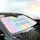 Sweet Dreams Hot Air Balloon Clouds Hearts Rainbow - Car Accessories Gift for Girls Teens Car Sunshade - 6