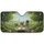 Smiling Green Frogs Vintage Open-Top Vehicle - Road Trip Gift for Nature Lover Car Sunshade - 3