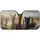Fluffy Alpaca Herd Impressionistic Landscape - Wildlife Lover Gift Car Sunshade - 3