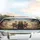 Tabby Ginger Cats Driving Adventure Speed Lines Streaking Clouds - Cat Lover Travel Gift Car Sunshade - 5