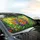 Dragonfly Orange Rose Purple Blossom Stained Glass Car Decor Gift Car Sunshade - 6