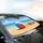 Striped Beach Ball Assorted Flip Flops Sandy Beach Ocean - Summer Road Trip Essentials Car Sunshade - 6
