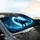 Roaring Lion Glowing Mane Cosmic Moon - Wildlife Lover Gift Car Sunshade - 6