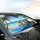 Three Dogs Vintage Convertible Car Tropical Beach - Summer Travel Essentials Car Sunshade - 6