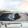 Split Wolf Head White Black Fur Electric Blue Red Eye - Wildlife Lover Gift Car Sunshade - 5