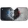 Split Wolf Head White Black Fur Electric Blue Red Eye - Wildlife Lover Gift Car Sunshade - 3
