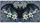 Black Bat Orange Eyes Lilies Art Nouveau Mosaic Swirls - Wildlife Lover Gift Car Sunshade - 7