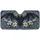 Black Bat Orange Eyes Lilies Art Nouveau Mosaic Swirls - Wildlife Lover Gift Car Sunshade - 3