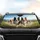 Sunlit Border Collies Rolling Hills Mountain Landscape - Outdoor Dog Lover Gift Car Sunshade - 4