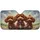 Three Poodle Dogs Pink Bow Tongue Out - Pet Lover Road Trip Accessory Car Sunshade - 3