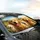Joyful Golden Retriever Puppies Pastoral Landscape - Dog Lover Gift Car Sunshade - 6