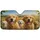 Joyful Golden Retriever Puppies Pastoral Landscape - Dog Lover Gift Car Sunshade - 3