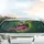 Lime Green Monster Face With Jagged Teeth And Bloodshot Eyes - Everyday Car Style Car Sunshade - 5
