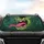Lime Green Monster Face With Jagged Teeth And Bloodshot Eyes - Everyday Car Style Car Sunshade - 4