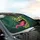 Lime Green Monster Face With Jagged Teeth And Bloodshot Eyes - Everyday Car Style Car Sunshade - 6