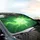 Translucent White Maple Leaf Luminous Green Swirl Smoke Cloud Car Sunshade - 6