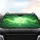 Translucent White Maple Leaf Luminous Green Swirl Smoke Cloud Car Sunshade - 4