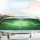 Translucent White Maple Leaf Luminous Green Swirl Smoke Cloud Car Sunshade - 5