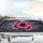 Pink Sunflowers Hummingbirds Dark Twilight Sky - Wildlife Lover Gift Car Sunshade - 5