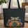 Ornate Dragonfly Calendula Cornflowers Bluebells - Nature Lover Gift Quilted Tote Bag - 1
