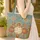 Geometric Botanical Mandala Folk Art Floral Hoop - Everyday Tote Quilted Tote Bag - 4