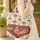 Ornate Rooster Heart Folk Art Floral Vine Sign Your Name - Rustic Farmhouse Gift Quilted Tote Bag - 4