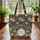 Three Raccoons Roses Leafy Greenery Floral Wreath - Everyday Tote Gift for Wildlife Lover Quilted Tote Bag - 3