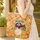 Personalized Raccoon Jack-o'-Lantern Autumn Leaves - Fall Halloween Wildlife Gift Quilted Tote Bag - 4