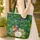 Red Macaw Green Frog Dense Fern Palm Foliage Winding River Floral Wreath - Wildlife Lover Gift Quilted Tote Bag - 4