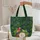 Red Macaw Green Frog Dense Fern Palm Foliage Winding River Floral Wreath - Wildlife Lover Gift Quilted Tote Bag - 5