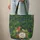 Red Macaw Green Frog Dense Fern Palm Foliage Winding River Floral Wreath - Wildlife Lover Gift Quilted Tote Bag - 6