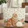 Fluffy Orange Cat Blooming Pink Roses Floral Wreath - Cat Lover Everyday Tote Quilted Tote Bag - 1