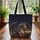 Regal Dragon Ancient Book Night Sky Wildflower - Fantasy Lover Gift Storybook Fan Quilted Tote Bag - 3