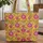 Indian Magenta Mustard Floral Circular Medallion Botanical - Boho Lifestyle Travel Essential Quilted Tote Bag - 1