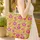 Indian Magenta Mustard Floral Circular Medallion Botanical - Boho Lifestyle Travel Essential Quilted Tote Bag - 4