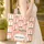 Peaches Apricots Leaves Red Stripes - Peach Lovers Gift Quilted Tote Bag - 4