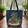Personalized Majestic Dragon Rich Books Ornate Teacups Foliage - Fantasy Reader Gift Quilted Tote Bag - 3