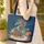 Personalized Majestic Dragon Rich Books Ornate Teacups Foliage - Fantasy Reader Gift Quilted Tote Bag - 4