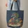 Personalized Majestic Dragon Rich Books Ornate Teacups Foliage - Fantasy Reader Gift Quilted Tote Bag - 6