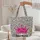 Ornate Hot Pink Crown Leopard Spots Star Personalized - Everyday Lifestyle Gift Quilted Tote Bag - 5