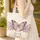 Ornate Butterfly Leaves Floral Wreath Fabric Roses - Everyday Carryall Gift Quilted Tote Bag - 4