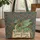Majestic Mint Green Dragon Antique Book Personalized Botanical - Medieval Fantasy Gift Quilted Tote Bag - 1