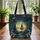 Night Forest Moon River Evergreen Berries Lily Name Garland - Nature Lover Gift Quilted Tote Bag - 3