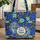 White Scale Blue Dragon Rose Foliage Gold Medallion Personalized Gift for Fantasy Lover Quilted Tote Bag - 1