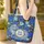 White Scale Blue Dragon Rose Foliage Gold Medallion Personalized Gift for Fantasy Lover Quilted Tote Bag - 4