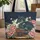 Fantasy Dragon Peony Books - Personalized Gift for Book Lovers Quilted Tote Bag - 1