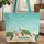 Swirling Ocean Waves Sea Turtles Sandy Seashells Starfish - Wildlife Lover Gift Quilted Tote Bag - 1